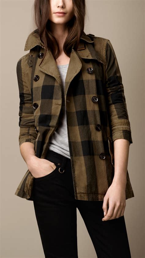 burberry brit trench coat side slit with check|burberry brit trench coat sale.